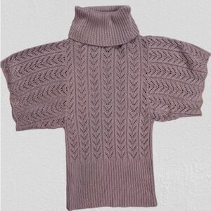 Dressbarn short sleeve cowl neck crocheted sweater.
